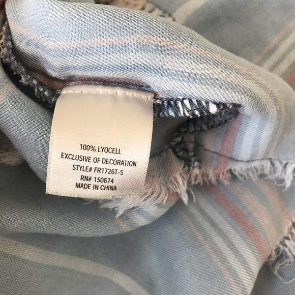 Francesca's Blue Rain Striped Blouse - Picture 4 of 4